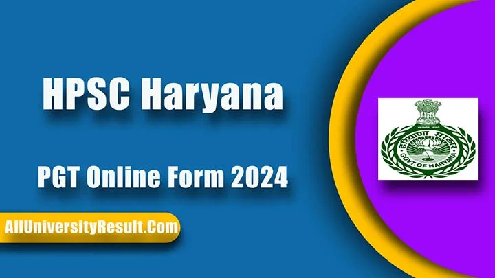 HPSC Haryana PGT Online Form 2024