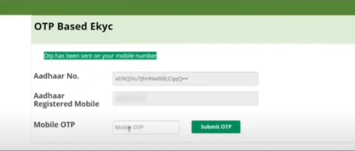 Enter the Registered Mobile Number